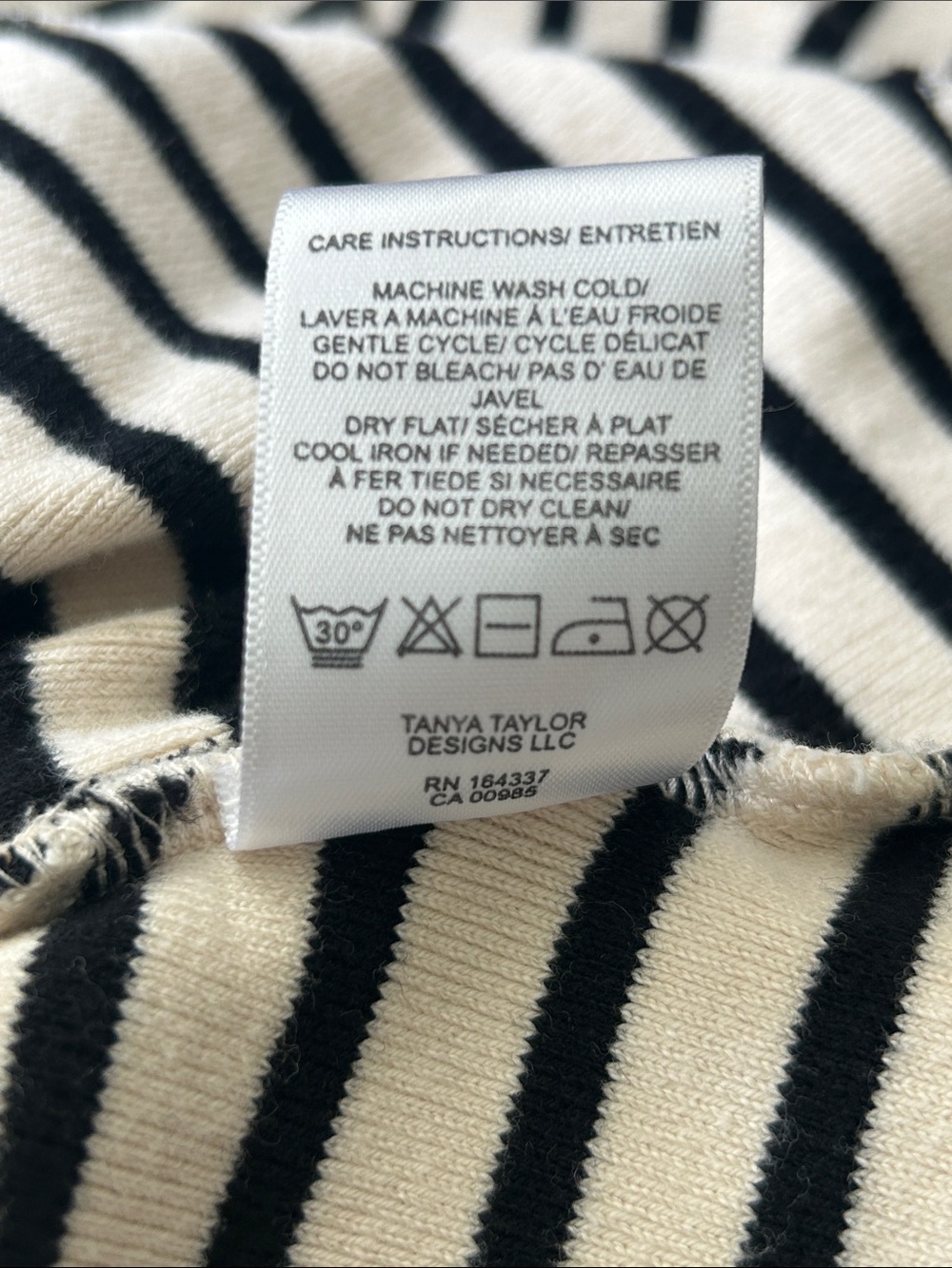 Tanya Taylor Carlita Top Cream and Black Striped Knit - Picture 9 of 11